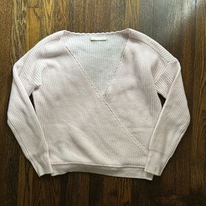 Revolve One Grey Day Barbie Pale Pink Cashmere Wrap Sweater Medium